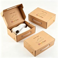 Caja de Embalaje Vacía al por Mayor con Logotipo para Zapatos y Ropa, Caja de Embalaje Corrugada Ecológica, Cajas de Papel Portátiles con Asa