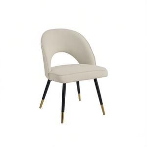 Sedia Moderna da Soggiorno in Tessuto Kaki con Gambe in Metallo Nero e Finiture Dorate, Design Mid-Century, Seduta Morbida, Arredamento per la Casa - Product Image 1