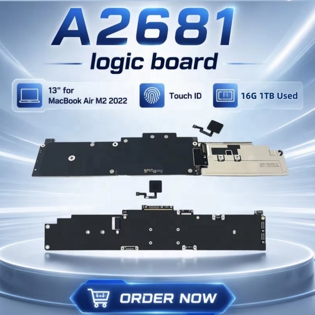 13" Replacement Motherboard for MacBook Air M2 2022 A2681 Integrated Logic Board Paired Touch ID Sensor 16G 1TB Used