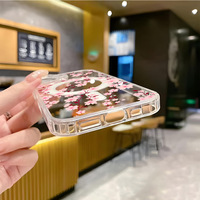 Pour iPhone 16 Plus 14 13 12 LN074 Étui magnétique à fleurs pour iPhone 16 Pro Coque arrière rigide en PC imprimée