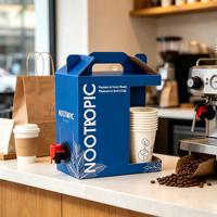 Conteneur à café à emporter avec robinet et valve, sac en aluminium BIB, impression de logo personnalisé, 1L, 2L, 3L, 5L, pour les cafés