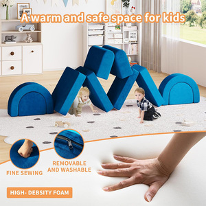 Canapé en blocs de construction pour enfants, tapis en mousse haute résilience, mobilier de jeu doux pour chambre d'enfant, combinaison de jouets pour jeux en chambre - Product Image 2