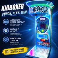 Machine de boxe interactive pour enfants, rembourrée et sécurisée, à monnayeur, avec éclairage LED et notation interactive, pour entraînement sportif en intérieur