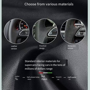 Volante in Pelle per <span class=keywords><strong>Volkswagen</strong></span> <span class=keywords><strong>CC</strong></span> Magotan Golf 6 7 MK7 MK6 Lamando Passat GTI Tiguan - Product Image 4