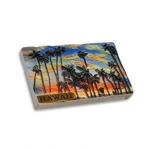 Imán Decorativo con Diseño Hawaiano Moderno, Ecológico, Portátil, de Resina, Recuerdo, Globo de Nieve, Llavero, Imán para Refrigerador - Product Image 3