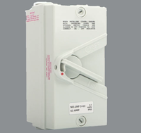 Interrupteur isolateur AC industriel étanche Pioneer ISO25 IP66 gris, séries 2P/3P/4P avec capacités 20A 35A 63A 440V