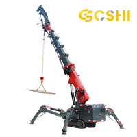 Mini-grue araignée de 3 tonnes, grue araignée sur chenilles, grue à flèche télescopique, petite grue de levage avec certification Euro 5 EPA