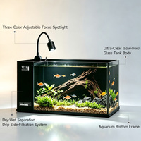 Ensemble d'aquarium de bureau anti-stress en gros, aquarium tout-en-un personnalisable avec filtre silencieux et LED professionnel