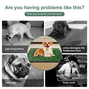 Tapis d'apprentissage pour chiots en herbe artificielle pour chiens et animaux de compagnie 20x30 réutilisable 4 couches avec plateau fournitures de toilette pour chiens - Product Image 2