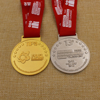 Médailles de récompense personnalisées en alliage de zinc durable pour courses sportives et marathons, or, argent, bronze, avec ruban sublimé pour cadeaux promotionnels