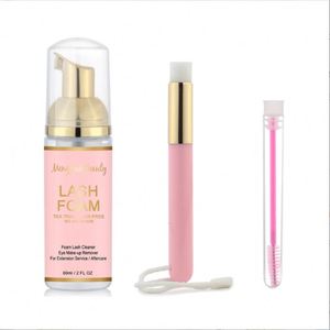 Limpiador de Pestañas OEM de 60 ml, Libre de Aceite, Marca Privada, Espuma para Extensiones de Pestañas, Kits de Champú para Pestañas en Botella Rosa - Product Image 6
