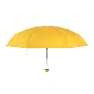 Mini Portable Manual 5-Fold <b>Pocket</b> Capsule Umbrella with Alloy Ribs Custom Logo Dual-use Sun Rain Black Coating UV Protection - Product Image 3