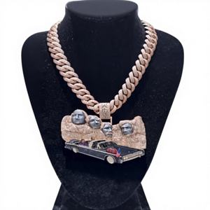 Colgante de Moissanita con Corte Brillante Redondo, Estilo Hip Hop, Forma de Coche, Prueba de Diamante, Plata Sólida 925, VVS GRA, Joyería Unisex Iced - Product Image 1