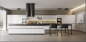 Juego de armario de acero inoxidable de lujo moderno, puerta de cristal, grifo laminado para casa, Villa, uso, bisagra incluida, precio de fábrica, apartamento - Product Image 2