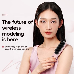 Cordless Hair Straightener Brush Portable Hot Comb Hairbrush Straightening <b>Flat</b> Iron Wireless Hair Straightener Comb - Product Image 2