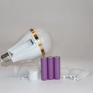 Y3933 30W 3 Externe Batterijen Fabriek Directe Verkoop Binnen En Buiten Led Oplaadbare En Noodlamp Met Gouden Ring