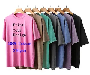 Camicia da uomo 100% cotone lavaggio acido camicia oversize tinta unita girocollo sport all'aperto abbigliamento quotidiano manica corta abbigliamento 100% Cott - Product Image 1
