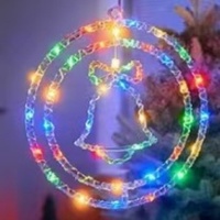 LED Drehbare Dreidimensionale IP44 Wasserdichte PVC Doppelring-Lampe mit Tastensteuerung für Festliche Weihnachtsdekoration im Innenbereich