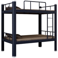 Lit double étage en acier pour adultes au design moderne avec armoire de rangement pour l'école familiale, dortoir, hôtel, appartement, ferme