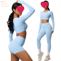 Ensemble de survêtement de yoga 3 pièces pour femme, grande taille, en Spandex/Nylon de haute qualité, séchage rapide, extensible dans les quatre sens, pour le sport