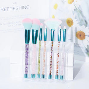 Pinceaux de maquillage en cristal de quartz rose, pierre précieuse améthyste, pinceau cosmétique - Product Image 5