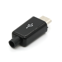 Conector Micro USB 2.0 Tipo A Macho de Alta Calidad y Económico, para Soldar, de 5 Pines, para Bricolaje