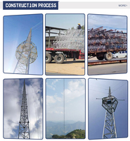 Menara pemantauan angin antikorosi 60m/100m tiang motherboard baja galvanis Hot-Dip untuk lingkungan yang keras FH05