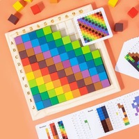 Balok Penghitung Warna Kubus Bangunan Pengenalan Warna Penyortiran Susun Puzzle Puzzle Anak-anak Mainan Kayu Edukasi Dini