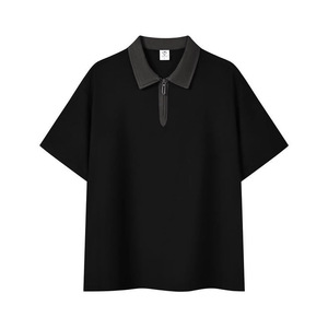 Customized Polo Shirt Short Sleeve Solid Color Cotton Contrast Trim Daily Wear - Product Image 1
