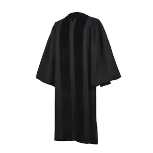 Factory Black Matte <span class=keywords><strong>John</strong></span> Wesley Clergy Batas Con Paneles De Terciopelo - Product Image 1