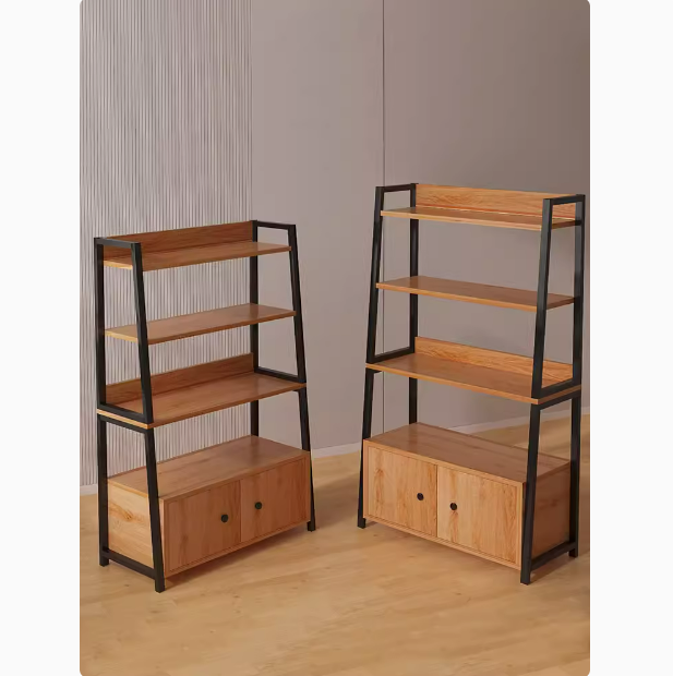 Multi-layer Floor-to-ceiling Storage Display Shelves With Cabinet Door Household Cabinets Convenience Stores Supermarket Shelves