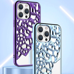 Moda specchio placcato cassa del telefono per <span class=keywords><strong>iPhone</strong></span> 16 15 <span class=keywords><strong>14</strong></span> 13 12 11 3D scavare fuori la copertura del telefono cellulare per <span class=keywords><strong>iPhone</strong></span> 16 serie - Product Image 4