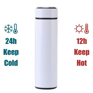 Logo personnalisé 500ml bouteille thermo tasse thermique flacons à vide en acier inoxydable cadeau thermo led température bouteilles d'eau intelligentes