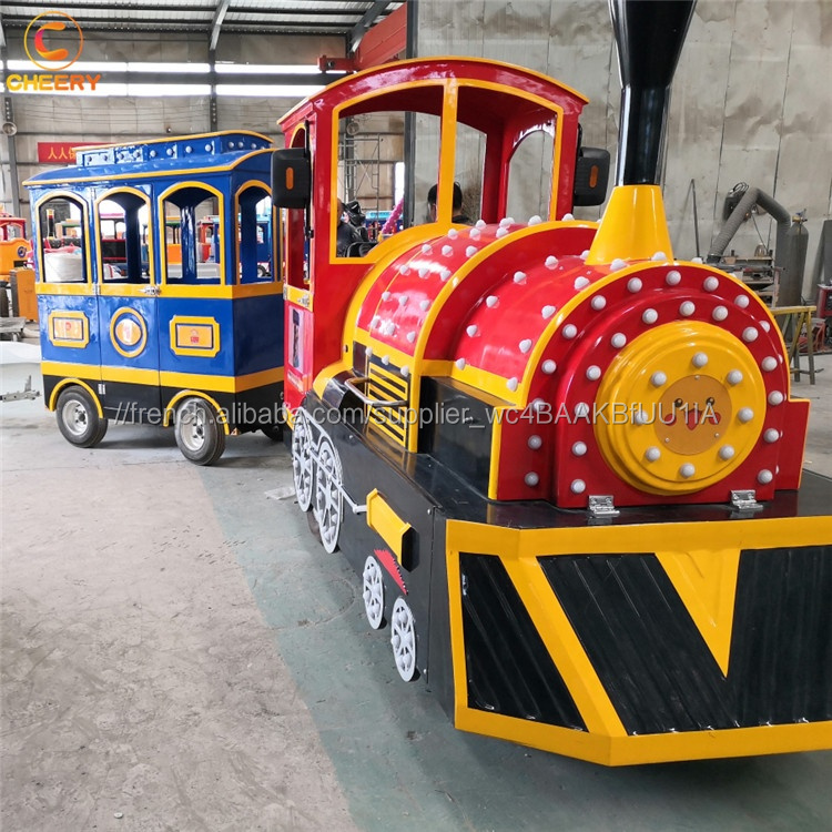 Classique Manèges Parc D'attractions Attraction Touristique 24P Vapeur Électrique Mini Train Sans Voie Ferrée À Vendre