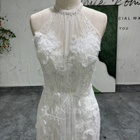 Jancember élégant ivoire licou mince sirène perles de mariage robes LSSG129