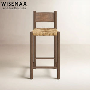 WISEMAX FURNITURE <span class=keywords><strong>Tabouret</strong></span> <span class=keywords><strong>de</strong></span> <span class=keywords><strong>bar</strong></span> <span class=keywords><strong>en</strong></span> bois d'acacia massif <span class=keywords><strong>de</strong></span> style vintage nordique, chaise haute <span class=keywords><strong>de</strong></span> <span class=keywords><strong>bar</strong></span> pour restaurant, <span class=keywords><strong>bar</strong></span>, hôtel, villa, café - Product Image 2
