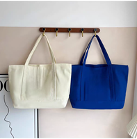 Tas Tote Kanvas Katun Desain Khusus Kapasitas Sedang Ramah Lingkungan Tas Belanja Dapat Digunakan Kembali dengan Transfer Panas Stereo Kosong