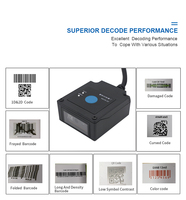 Module de lecteur de codes-barres EDOO F40-35 OEM, USB, 1D 2D, montage fixe, lecteur de codes-barres de passeport MRZ