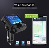 Lecteur MP3 de voiture BT Audio FM Transmetteur USB/TF Carte Lyric Sync Display,Multiple Languages BT Speakerphone Call