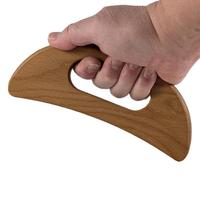 Outil de thérapie ergonomique en bois carbonisé foncé, planche Gua Sha pour la maderothérapie et le massage des fascias