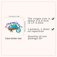 Pegatinas Originales de Animales de Dibujos Animados para Niños, Calcomanías Impermeables Educativas en Inglés para Álbumes de Recortes, Cuadernos y Laptops