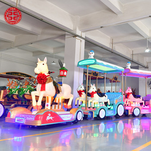 Terrain de jeux Happy Train Parc d'attractions Beautiful Horse Mini Trackless Train pour les enfants à monter pour le centre commercial - Product Image 1