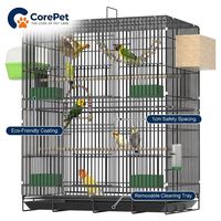 Nouvelle Cage à Oiseaux Métallique Innovante pour Perroquets, Cage Écologique Multi-niveaux Double Couche Grande Taille pour Nymphées et Perruches, Style Pivoine Luxe