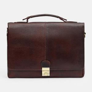 Sac pour ordinateur portable en cuir véritable contemporain avec compartiment séparé pour appareils, fermeture éclair sécurisée, design de mallette élégante - Product Image 1