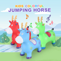 Jouet gonflable animal sauteur en PVC, jouet à chevaucher, cerf sauteur pour enfants, jouet animal avec lumière et musique