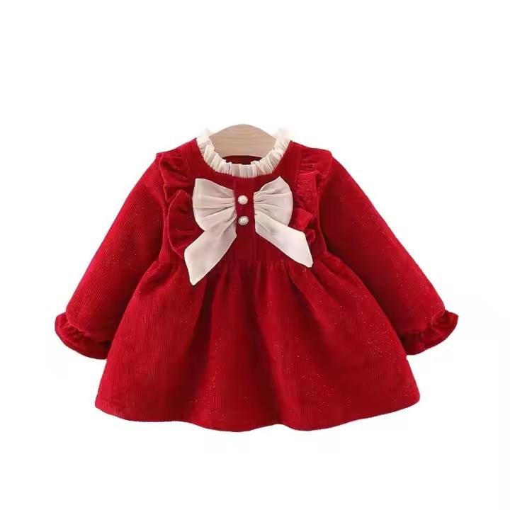 0-4 Years Old Kids Clothing New Autumn Winter Red Outing Baby