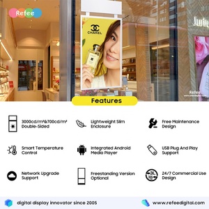 43 "55" treo cửa sổ hiển thị dọc kỹ thuật số biển Totem LCD màn hình <span class=keywords><strong>TV</strong></span> độ sáng cao hai mặt màn hình quảng cáo - Product Image 2