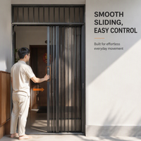 Porte pliante en alliage d'aluminium avec moustiquaire rétractable en acier inoxydable, design moderne pour villa, appartement, hôtel