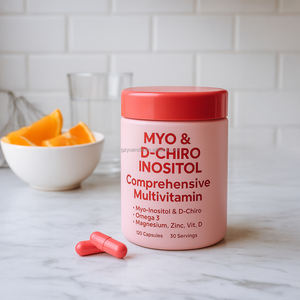 Capsules d'équilibre d'<span class=keywords><strong>hormones</strong></span> heureuses de marque privée pour adultes Myo-Inositol D-Chiro Inositol Multivitamine - Product Image 5