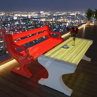 Chaise de jardin LED moderne, intelligente, RGB, imperméable, lumineuse, écologique, durable, pliable, en plastique PE pour l'extérieur, hôtel